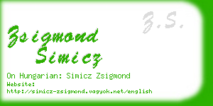 zsigmond simicz business card
